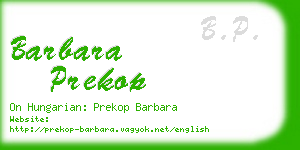 barbara prekop business card